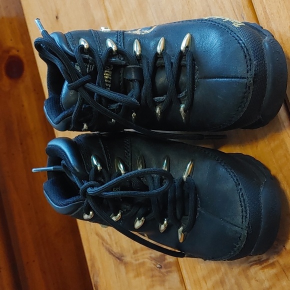 Toddler Timberland Black & Gold Leather Euro Sprint Jr. Hiking Boots - Picture 2 of 10